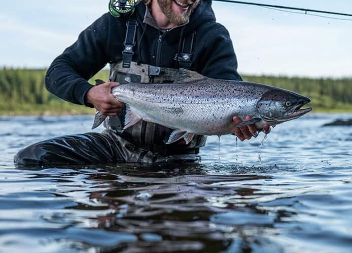 Fly fishing for Atlantic salmon
